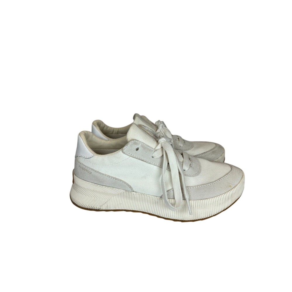 Sorel Out N About III Low Waterproof Sneakers Women 8.5 Sea Salt Canvas Suede